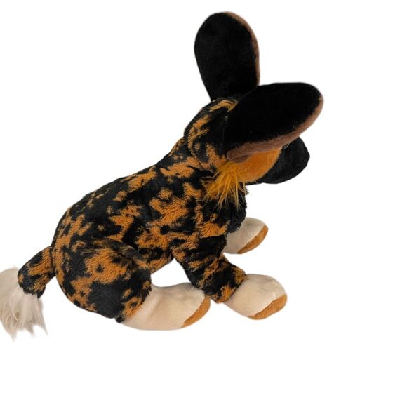 Wild Republic African Wild Dog Stuffed Animal Plush 12" 2017 Black Orange - Picture 5 of 7